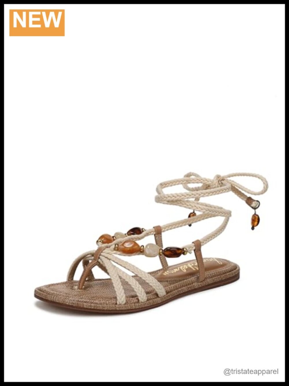 Lace Up Ankle Strap Slide Sandal Flat Open Toe Casual